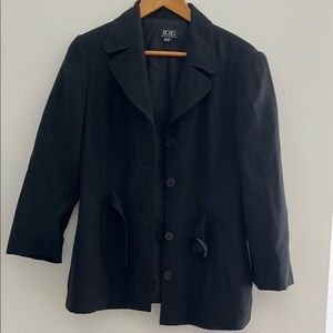 BCBG Black Blazer Classic Notched Lapel Suit Jacket